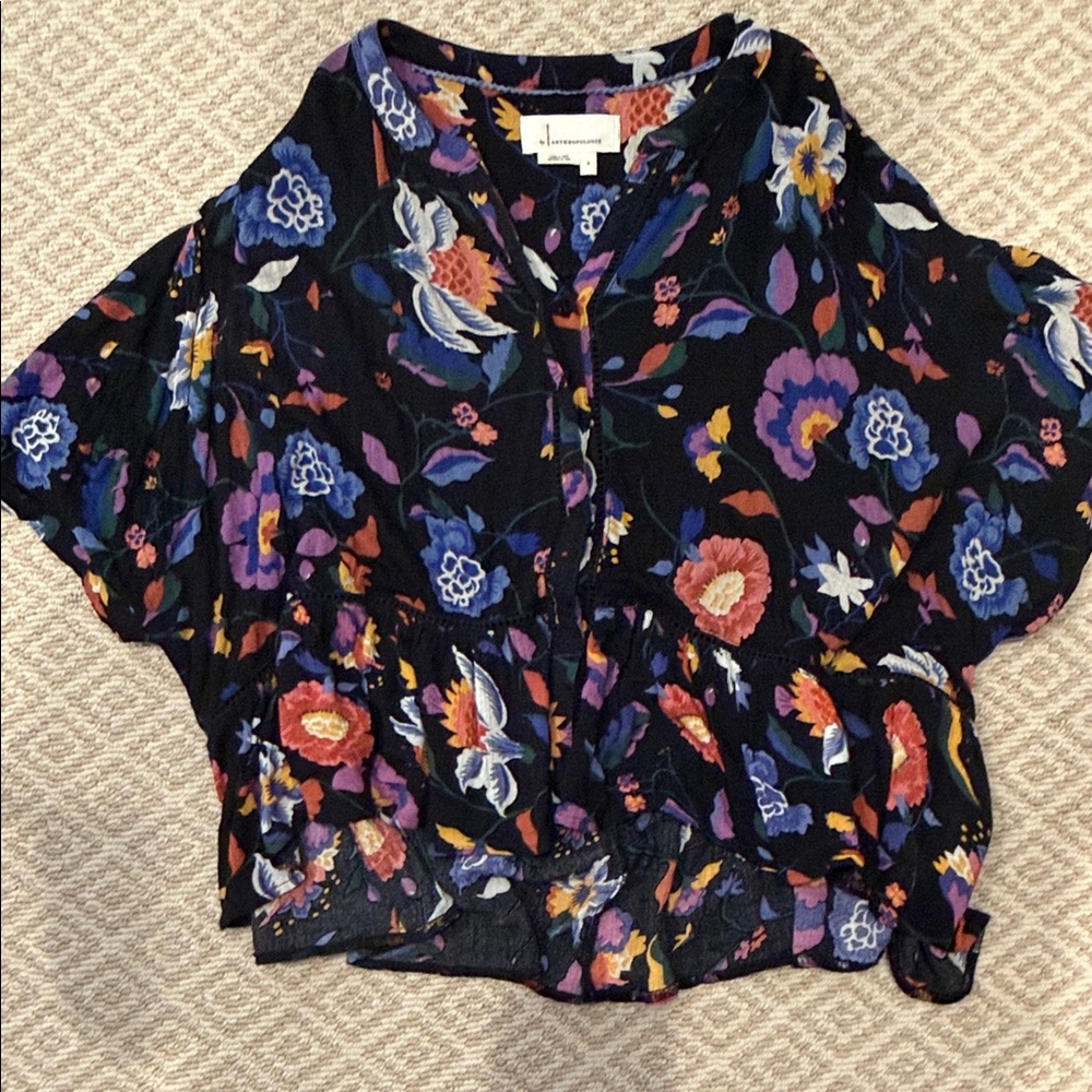 Anthropologie Multicolor Floral Blouse